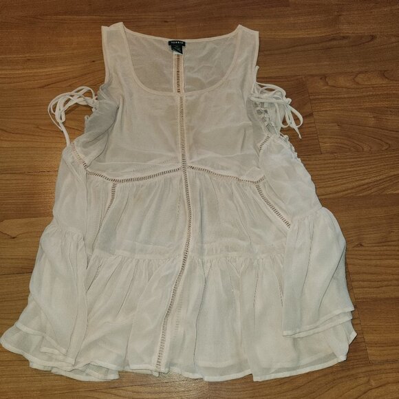 Torrid Sheer Beige Baby doll Blouse || 2X EUC - Picture 3 of 9
